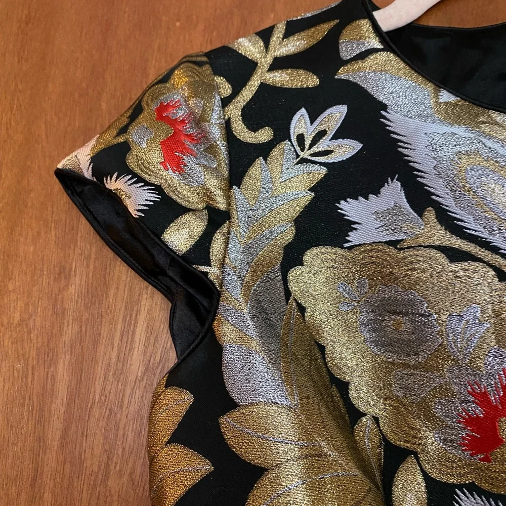 Ted Baker Imoen Opulent Orient Jacquard Dress Womens Size 1 US 4 Pocket Cocktail - Picture 4 of 11